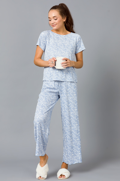 Rib Zebra Pants, Blue