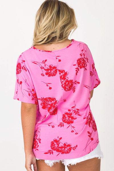 Soft Floral Tee, Pink