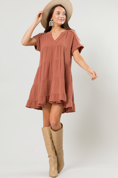 Autumn Puff Dress, Cinnamon
