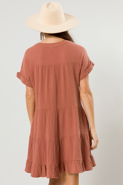 Autumn Puff Dress, Cinnamon