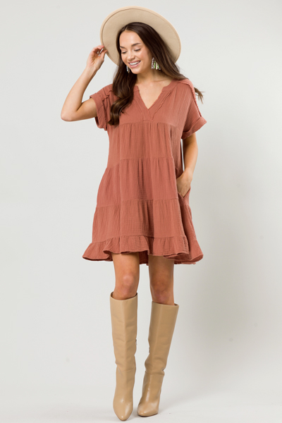 Autumn Puff Dress, Cinnamon