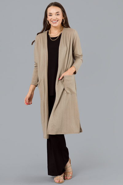 Essential Long Cardigan, Linen