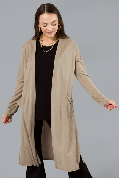 Essential Long Cardigan, Linen