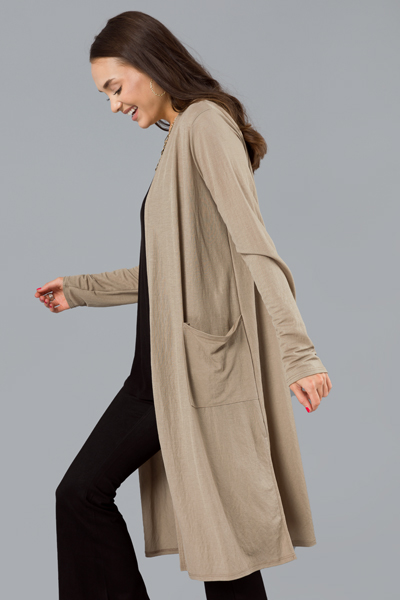 Essential Long Cardigan, Linen