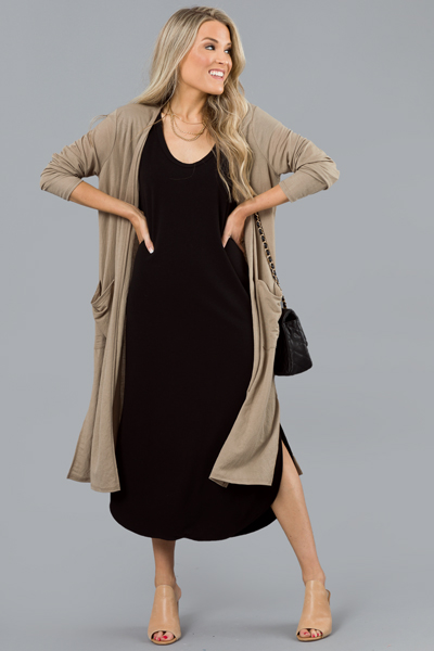 Essential Long Cardigan, Linen