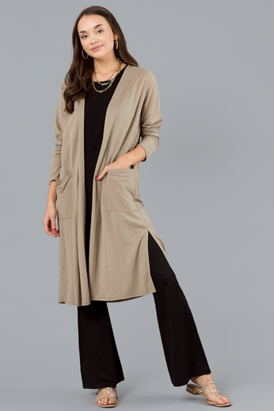 Essential Long Cardigan, Linen