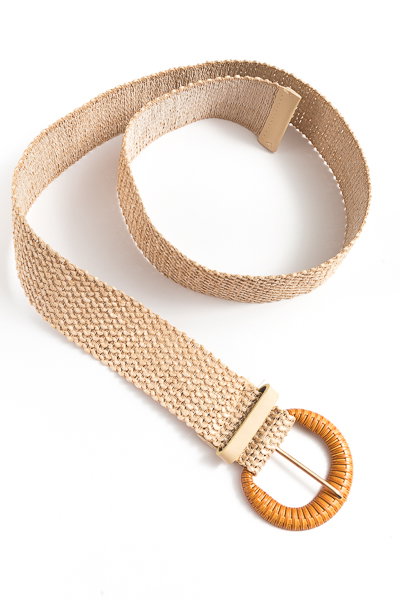 Woven Raffia Belt, Natural - Accessories - The Blue Door Boutique