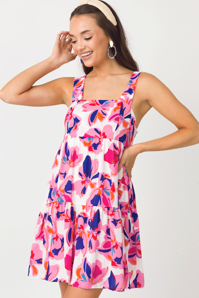 Beverly Floral Dress, Pink