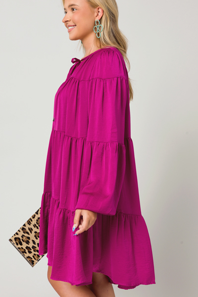 Luxe Long Sleeve Dress, Purple