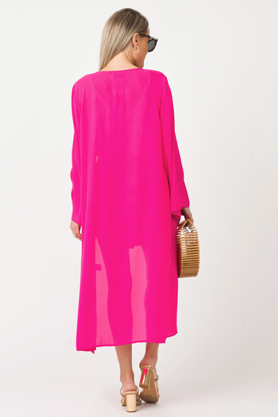 Long Line Kimono, Neon Fuchsia