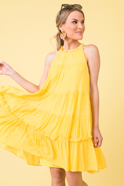 Girly Tiered Dress, Lemon