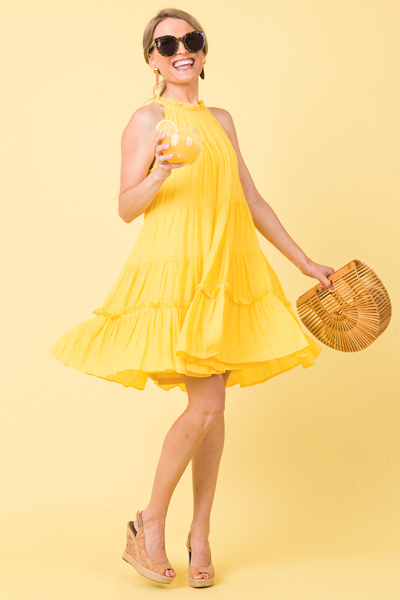Girly Tiered Dress, Lemon