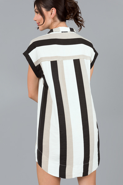 Trio Stripe Shirt Dress
