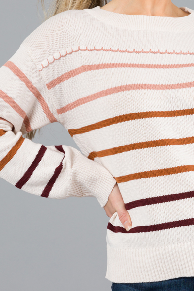 Ombre Stripe Sweater, Oatmeal