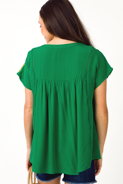 Vibe in Line Top, Kelly Green