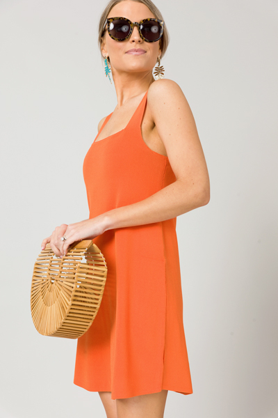Knit Mini Dress, Orange
