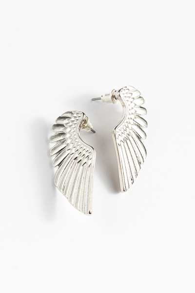 Angel Wing Earring, Silver