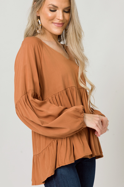 Mikayla Woven Top, Camel