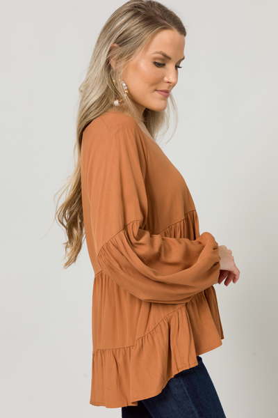 Mikayla Woven Top, Camel