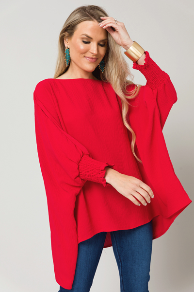 Gwen Oversize Blouse, Red