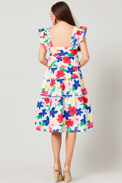 Crisp Bright Floral Midi