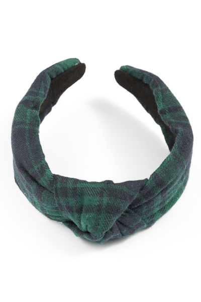 Patterned Knotted Headband, Green