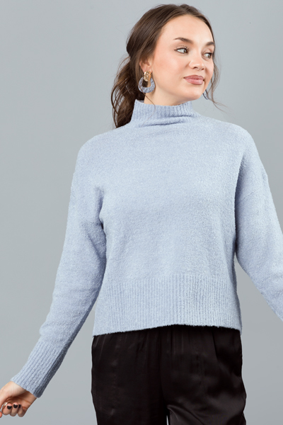 Parker Mock Sweater, Misty Blue