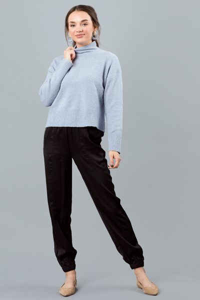 Parker Mock Sweater, Misty Blue