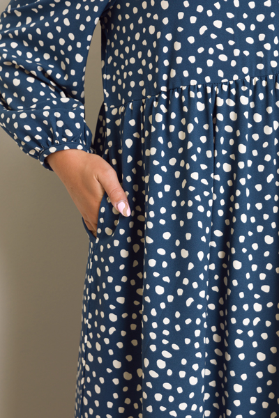 Tyson Dress, Blue Spots