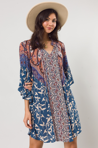 Bohemian Rhapsody Dress, Blue