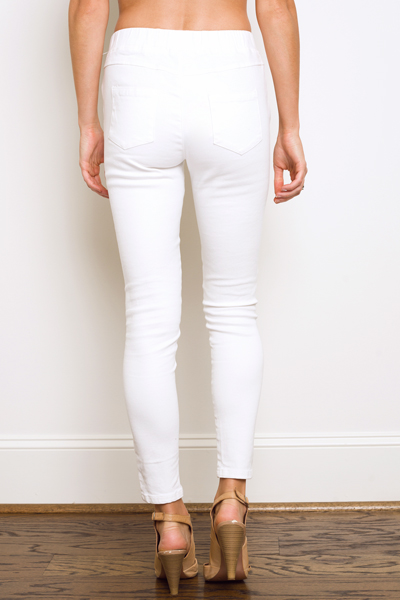 Denim Pull-On Pants, Off White
