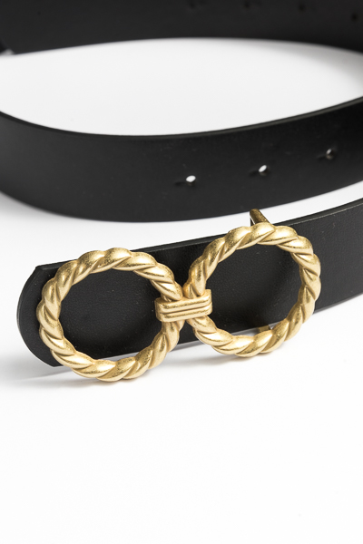 Twisted Rings Belt, Black