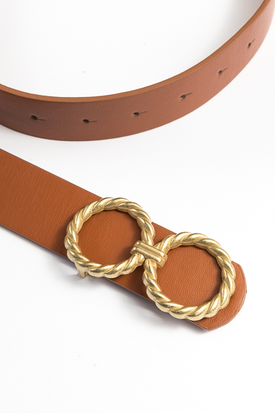 Twisted Rings Belt, Brown
