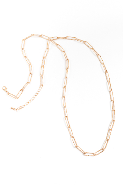36" Textured Chain Necklace, Gold