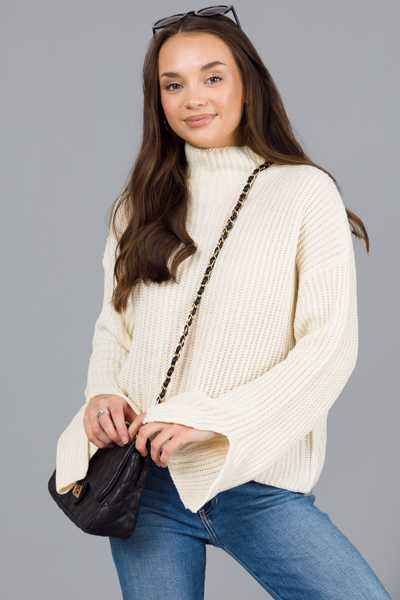 Piper Crop Sweater, Ivory