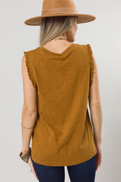 Ruffle Slub Tank, Spice