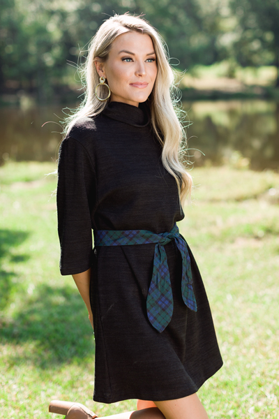 Autumn Air Knit Dress, Black