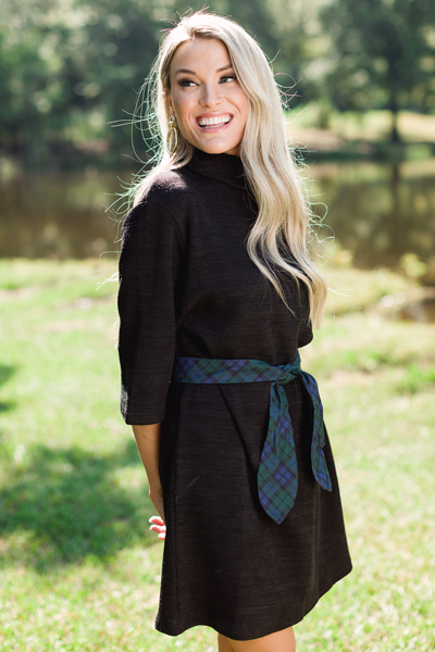 Autumn Air Knit Dress, Black