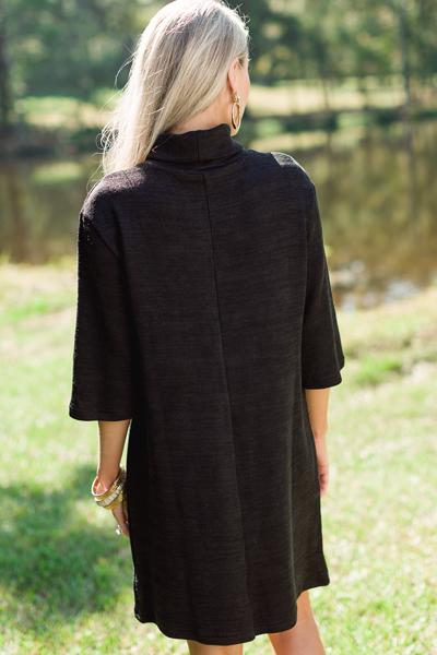 Autumn Air Knit Dress, Black