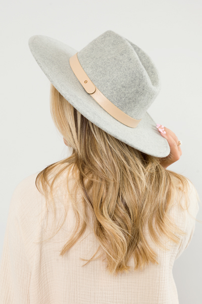 Felt Fedora Hat, Grey