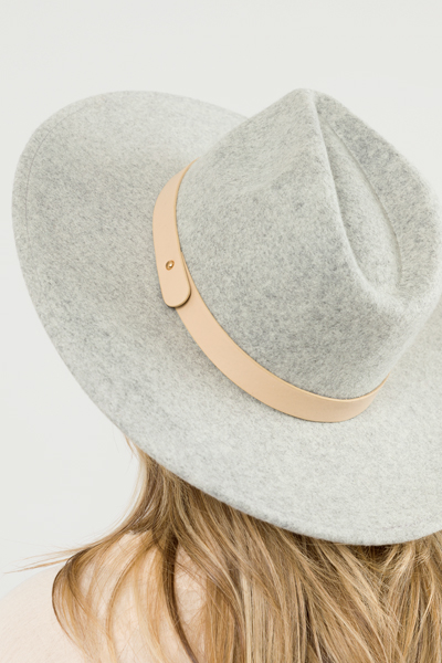 Felt Fedora Hat, Grey