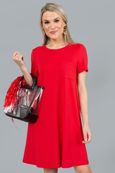 Simply Soft Tshirt Dress, Red