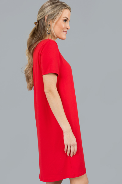 Simply Soft Tshirt Dress, Red