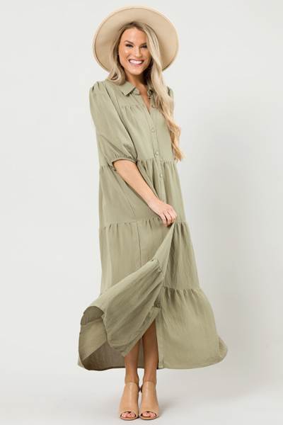 Carrie Buttoned Maxi, Sage