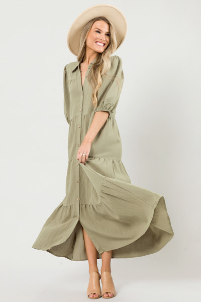 Carrie Buttoned Maxi, Sage