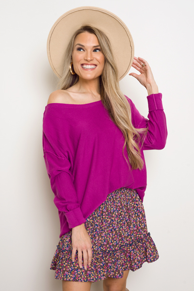 Chelsea Boatneck Sweater, Orchid