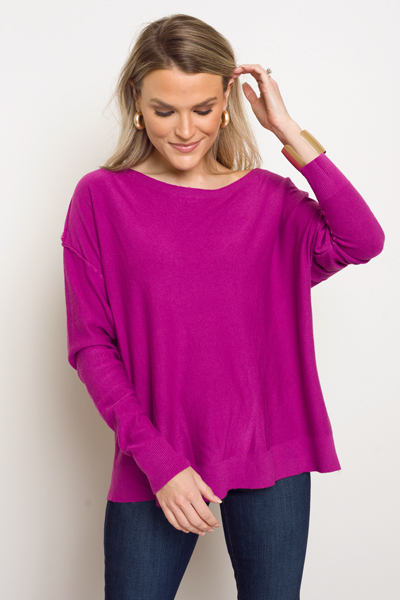 Chelsea Boatneck Sweater, Orchid