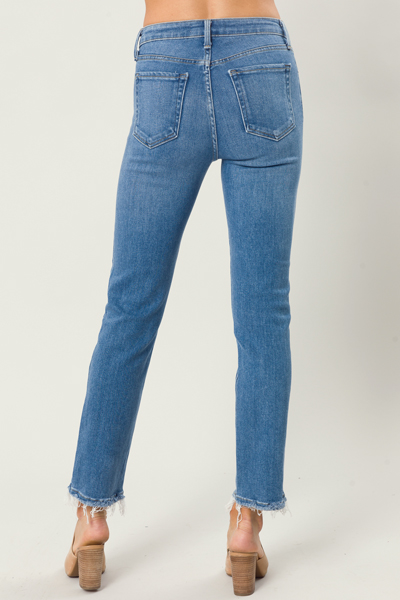 Straight Fray Leg Jeans, Medium