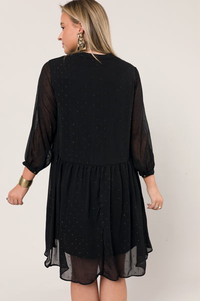 Glitzy Specks Dress, Black