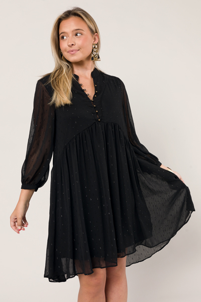 Glitzy Specks Dress, Black